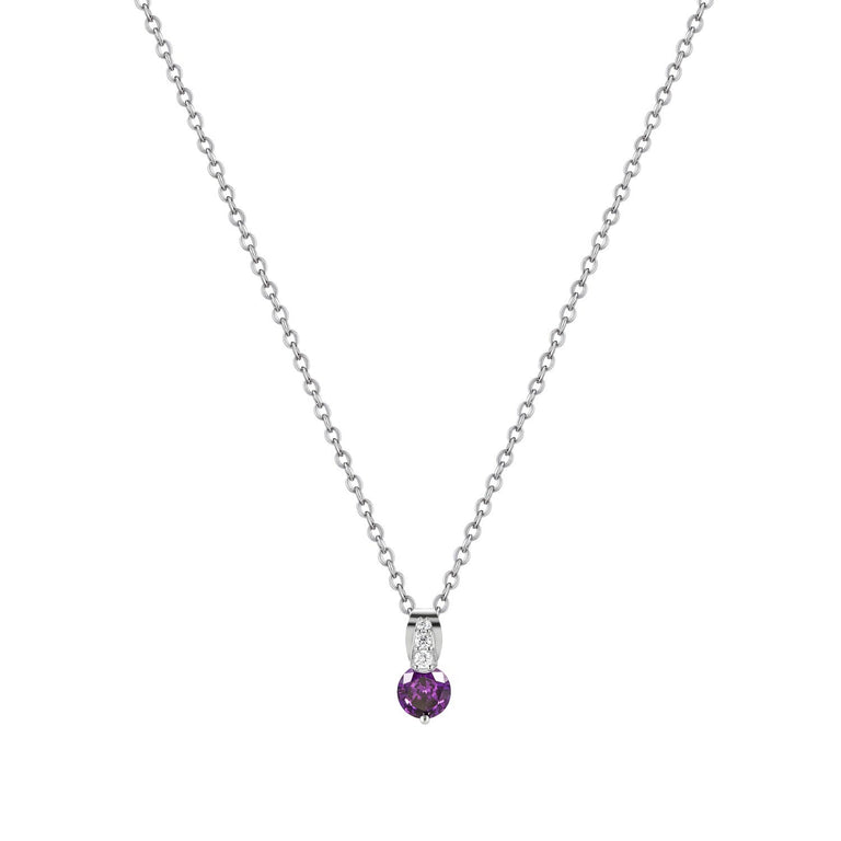 Purple Stone Pave Bale Pendant