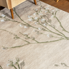Laura Ashley Pussy Willow Floral Rug Hedgerow Green close-up view picture of the pattern design