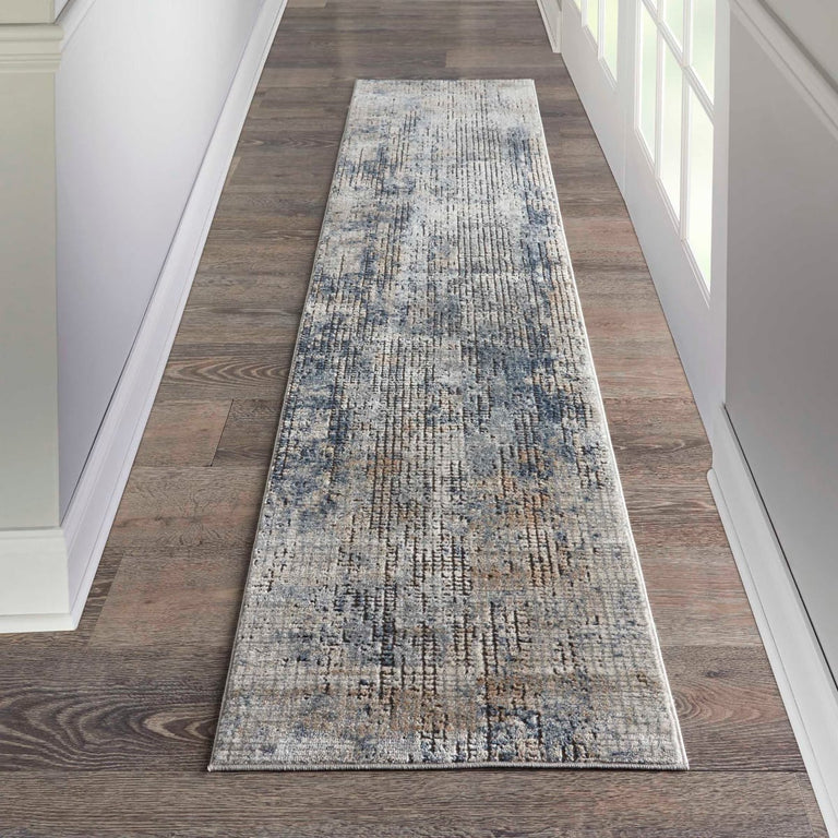 Nourison Quarry Rug QUA02 Blue Beige Runner