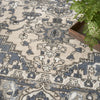 Nourison Quarry Rug QUA05 Ivory Blue close-up view picture og the pattern color shades