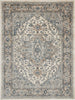 Nourison Quarry Rug QUA05 Ivory Grey picture of the rug damask pattern