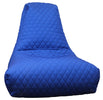 Quilted Bean Bag Chair Blue close view photo on the white background