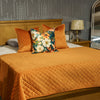 F+H Quilted Velvet Throw Copper 130x270 cm life style picture