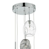 Quinn 6 Light Cluster Pendant Polished Chrome close view picture of the fitting plate