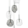 Quinn 6 Light Cluster Pendant Polished Chrome close view picture of the shades