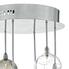 Quinn 6 Light Semi-Flush Polished Chrome close view picture of the fitting plate
