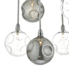 Quinn 6 Light Semi-Flush Polished Chrome close view picture of the shades