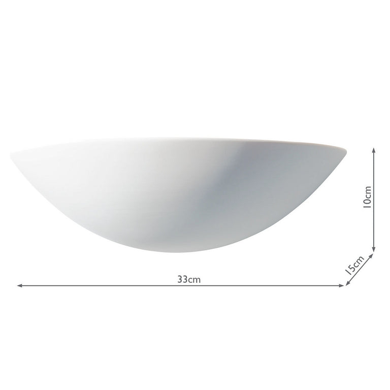 Radius Ceramic Wall Washer White - Dimmable Wall Light for Lighting Collection, Paintable Ceramic Home Decor Fixture