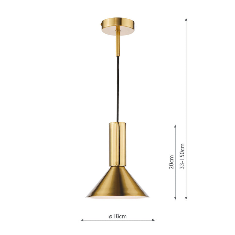 Ragnar Pendant Natural Brass Ceiling Light, Hanging Pendant Light for Home Decor Lighting Collection Fixture