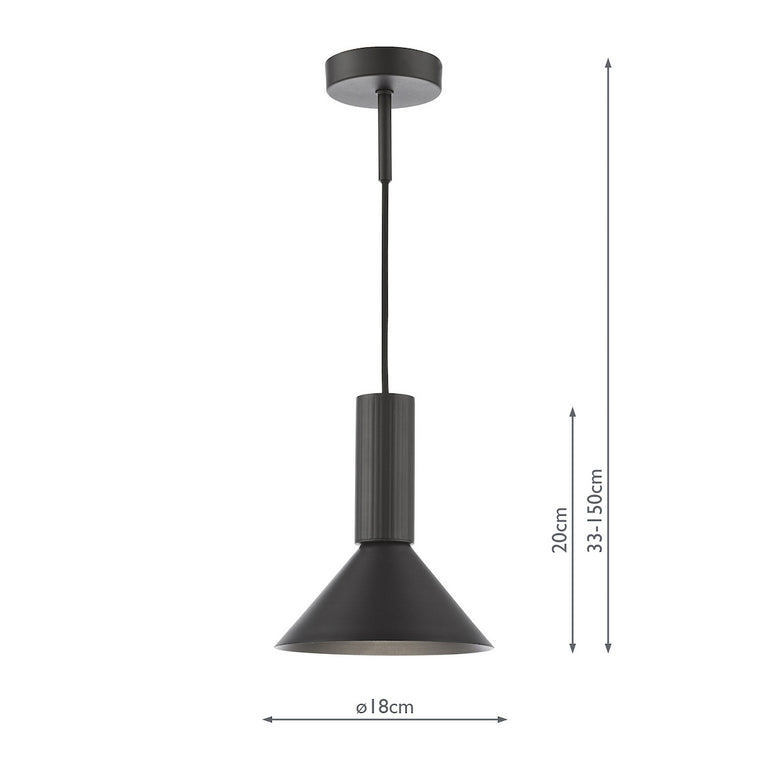 Ragnar Pendant Satin Black - Pendant Light Hanging Ceiling Light for Modern Home Decor