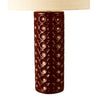 Raja Ceramic Table Lamp Red close view picture of the ceramic base