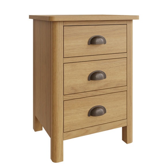 Spacious bedside table for convenient storage.