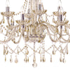 Raphael 12 Light Chandelier close view picture of the chapagne crystal shade