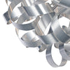 Rawley 12 Light Pendant Brushed Aluminium and Polished Chrome close view picture of the brushed alluminium ribbon