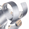 Rawley 4 Light Flush Brushed Aluminium and Polished Chrome close view picture of the brushed alluminium curls