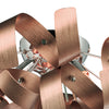 Rawley 4 Light Flush Brushed Copper and Polished Chrome close view picture of the copper ribbons