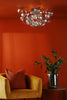 Rawley 5 Light Flush Brushed Aluminium and Polished Chrome life style picture