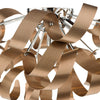 Rawley 5 Light Flush Brushed Copper and Polished Chrome close view picture of the shade rion design
