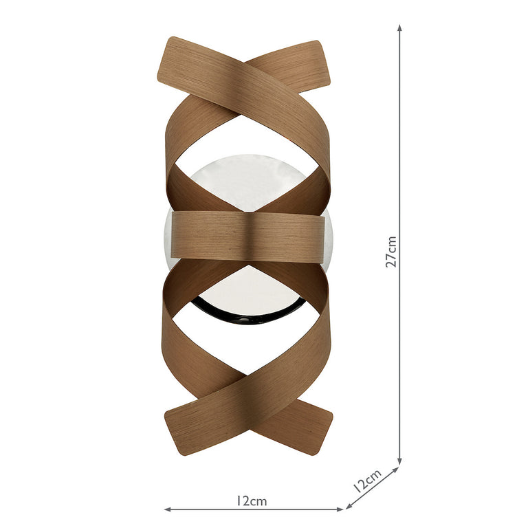 Rawley Wall Light Brushed Copper and Polished Chrome – Modern Decorative Wall Fitting Light