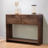 Ray 2 Drawer Console Table Dark Teak life style picture