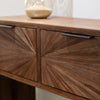 Ray 2 Drawer Console Table Dark Teak close view picture of the drawers