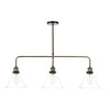 Ray 3 Light Bar Pendant Antique Brass picture on the white background