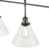 Ray 3 Light Bar Pendant Antique Nickel and Glass close view picture of the glass shade