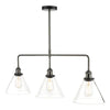 Ray 3 Light Bar Pendant Antique Nickel and Glass picture on the white background
