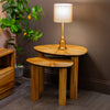 Ray Nest of 2 Side Tables Ginger Teak front view life style picture