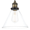Ray Pendant Antique Brass and Class close view picture of the shade