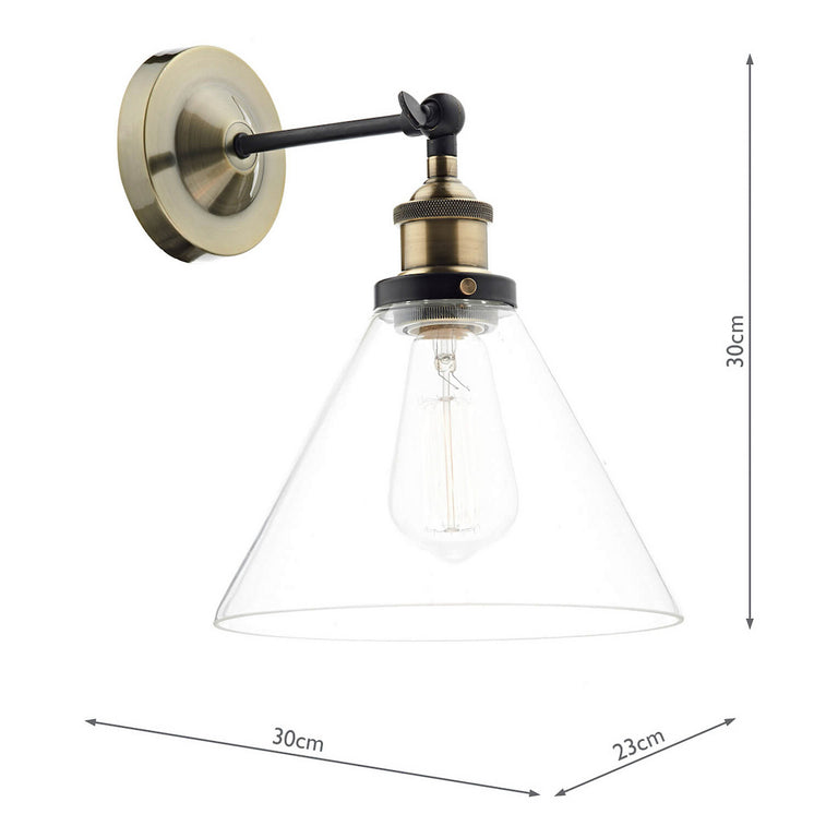 Ray Wall Light Antique Brass
