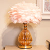Raya LED Base Feather Lamp Pink picture with turned off light