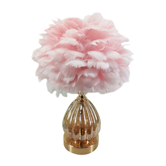 Raya LED Base Feather Lamp Pink picture on the white background