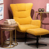 Rayna Rocking Swivel Chair With Stool Yellow life style picture