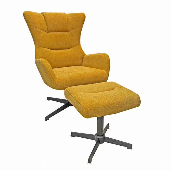Rayna Rocking Swivel Chair With Stool Yellow picture on the white background