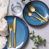 Elegant blue stoneware plate for everyday use