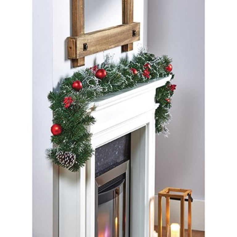 Red Dressed Christmas Garland 1.8m
