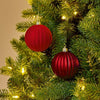Red Flock and Matt Pumpkin Baubles Pack of 4 - view 3