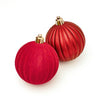 Red Flock and Matt Pumpkin Baubles Pack of 4