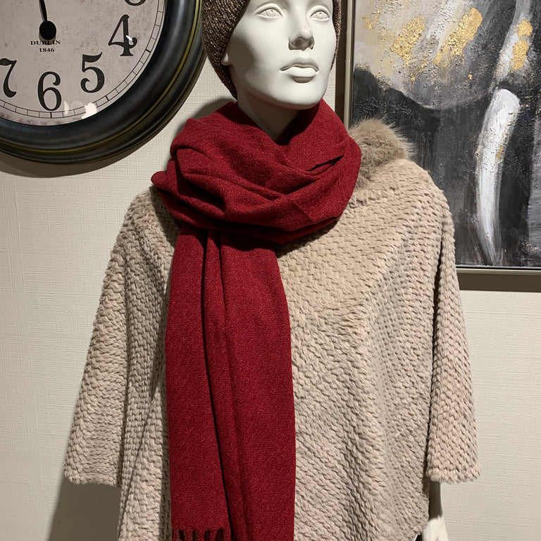 Oversized Red Scarf – Warm Winter Scarf | Brown Scarf & Gift for Her