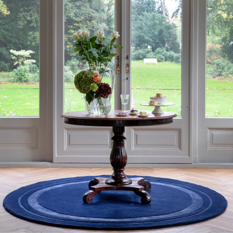 Laura Ashley Redbrook Scandinavian Rug Midnight Round