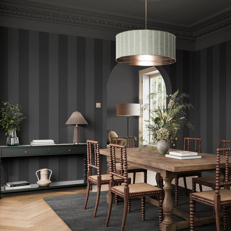 Superfresco Easy Regent Stripe Wallpaper Charcoal - Wall Covering for Home