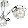 Rehan 3 Light Semi-Flush Polished Chrome and Ribbed Glass close view picture of the ribbed shade