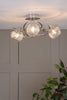 Rehan 3 Light Semi-Flush Polished Chrome and Ribbed Glass life style picture