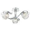 Rehan 3 Light Semi-Flush Polished Chrome and Ribbed Glass picture on the white background
