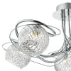 Rehan 5 Light Semi-Flush Polished Chrome and Ribbed Glass close view picture of the shades