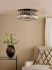 Relena 4 Light Flush Matt Black and Crystal life style picture