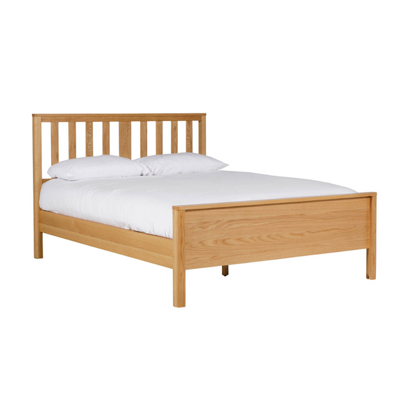 Renata Double Bed - Elegant Oak Veneer Design.