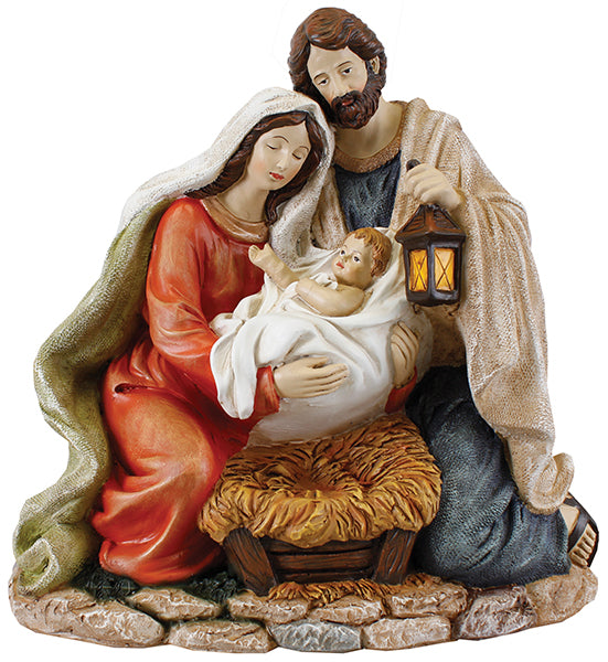 Resin Holy Family Nativity – Hand-Painted Christmas Figurine