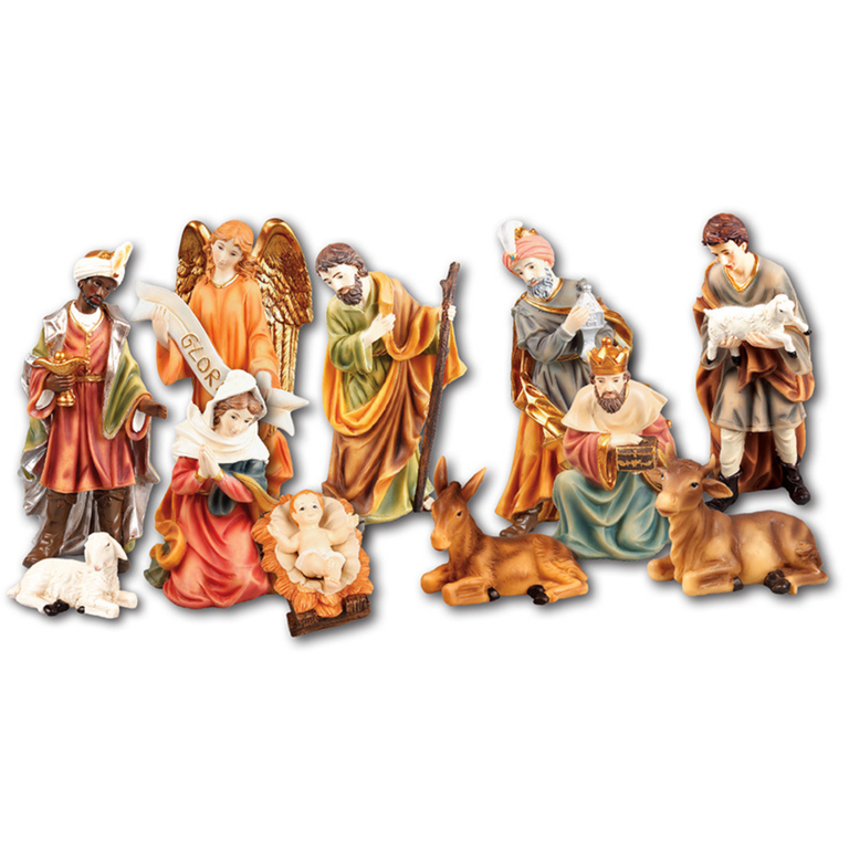 Nativity Set 11 Figures – Hand-Painted Christmas Figurine & Decor